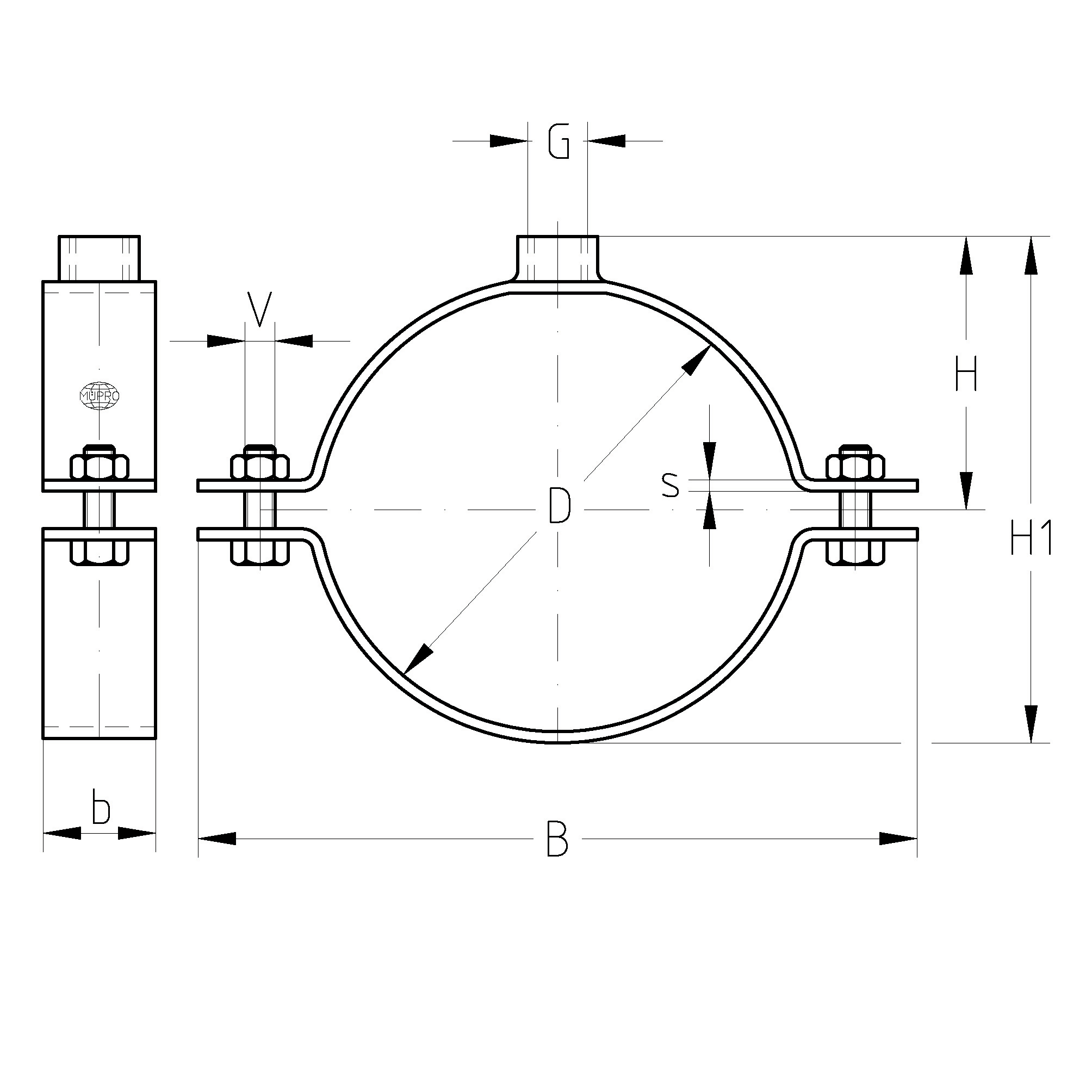 MÜPRO | Single bossed clamps ½